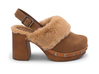 CHOCOLAT BLU Women's Fawn High Heel Slingback Sandal in cinnamon suede - women's heels