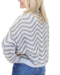 See And Be Seen - Wavy Striped Oversized Sweater