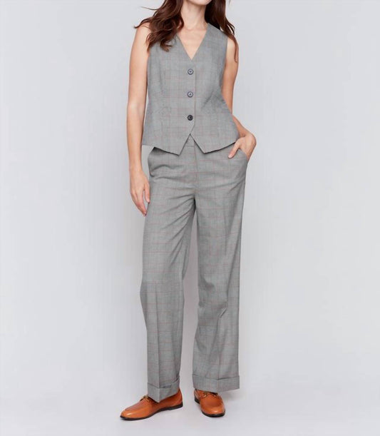 Charlie B - Glen Plaid Flare Pants