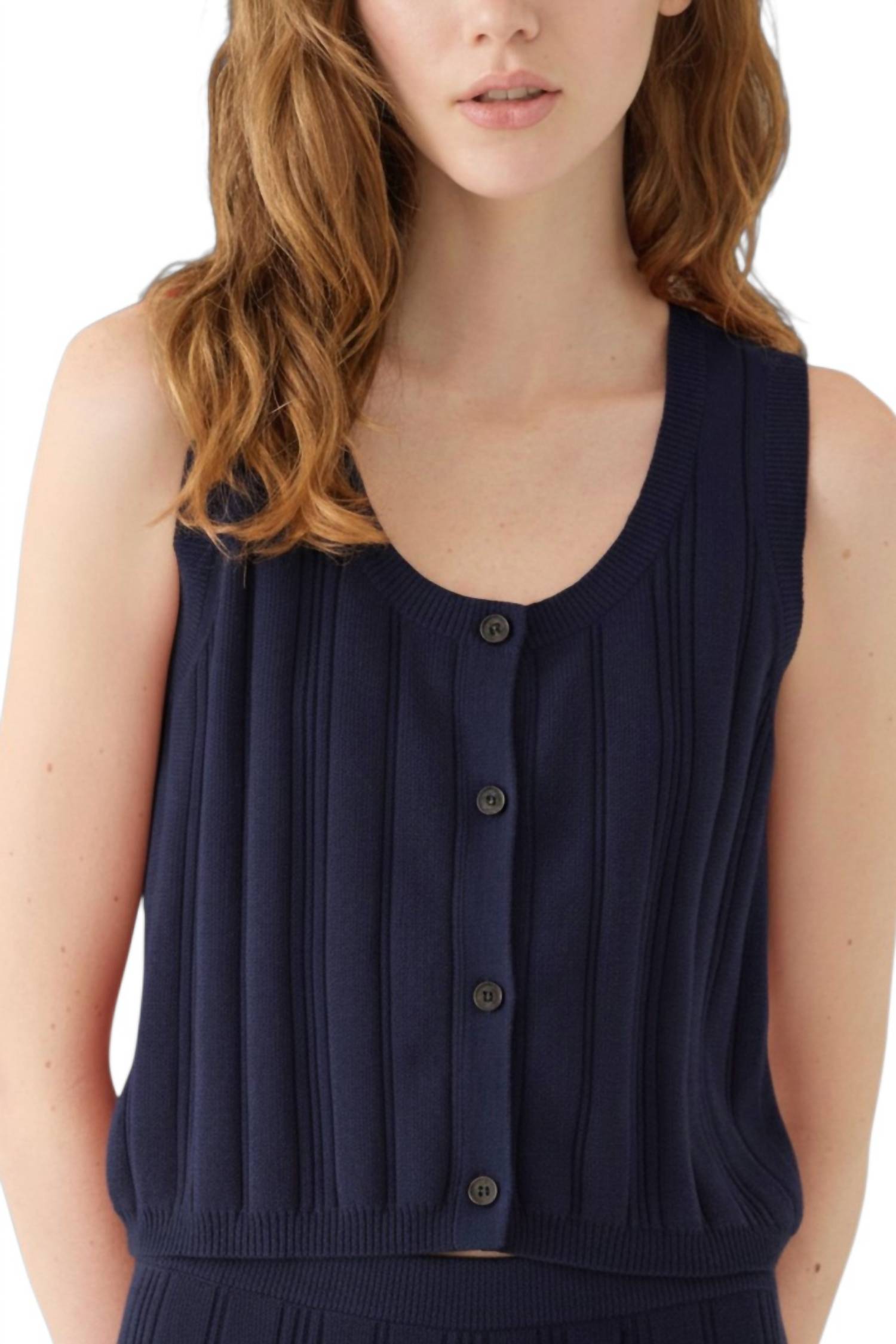 Demylee New York - Nyla Cotton Linen Ribbed Tank Vest