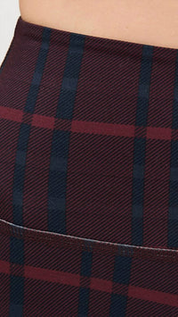 BEYOND YOGA Softmark High Waisted Midi Legging in dark cherry preppy plaid - women's pants - view 4