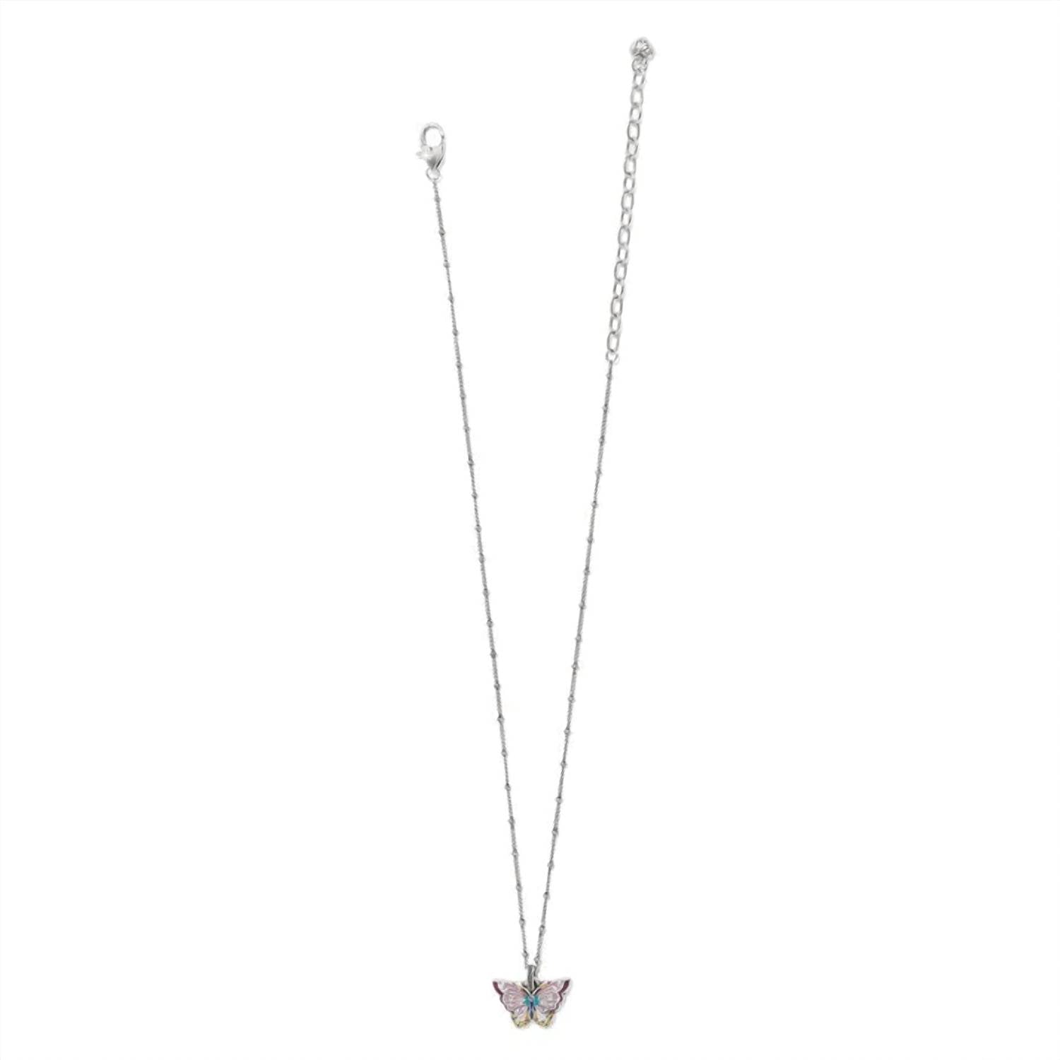 Brighton - Kyoto in Bloom Petite Butterfly Pendant Silver Short Necklace