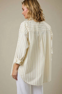 Sunday Edition - Long Sleeve Stripe Over Sized Shirt