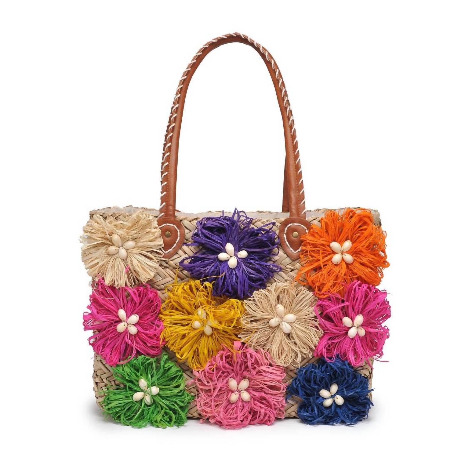 Urban Expressions - Women's Queenie Floral Straw Tote Bag