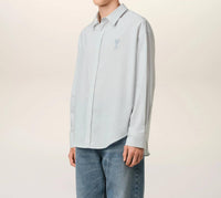Ami Paris Boxy Fit Shirt in white blue - men's shirt - detail view