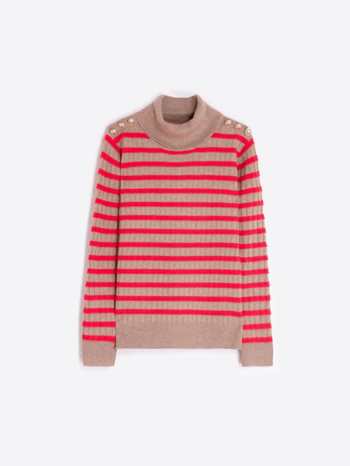 Vilagallo Jr C/Vuel Sweater in beige red - women's long sleeve top - view 4