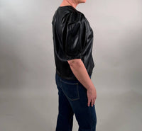 Fifteen Twenty - Poof Faux Leather Blouse