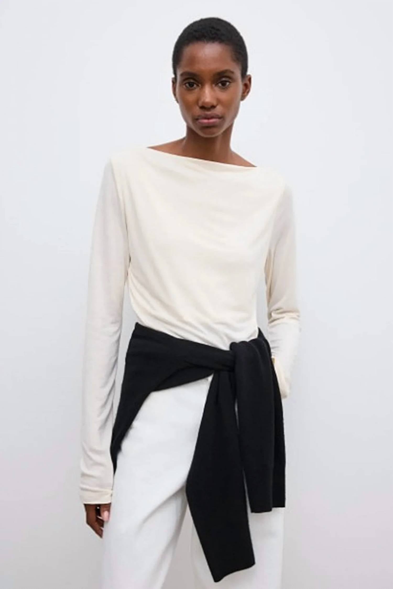 House Of Dagmar - Long Sleeve Square Neck Top