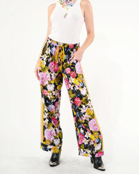 Aratta Flower Bomb Elastic Waist Pants in night floral - women's pants - alternate view
