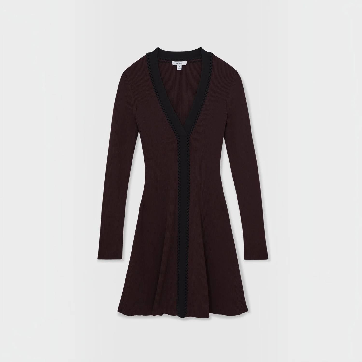 Reiss - Alma Craft-stitch Rib-knit Mini Dress