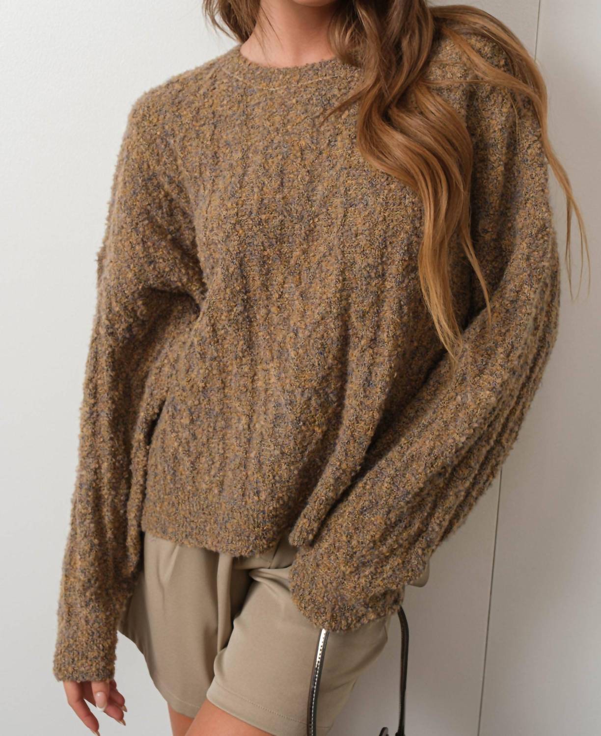 Pretty Garbage - Boucle Cable Knit Sweater