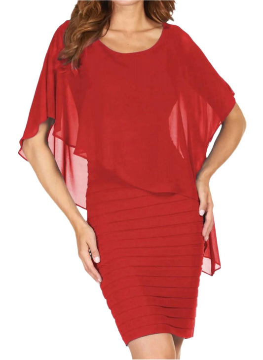 Frank Lyman - Cape Overlay Sleeveless Dress