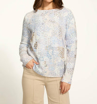 FDJ Mireille Metallic Printed Sweater in spectral neutral - women's sweater