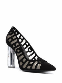 Salvatore Ferragamo Women's Mirrored Heel Pumps in black - women's heels - view 195