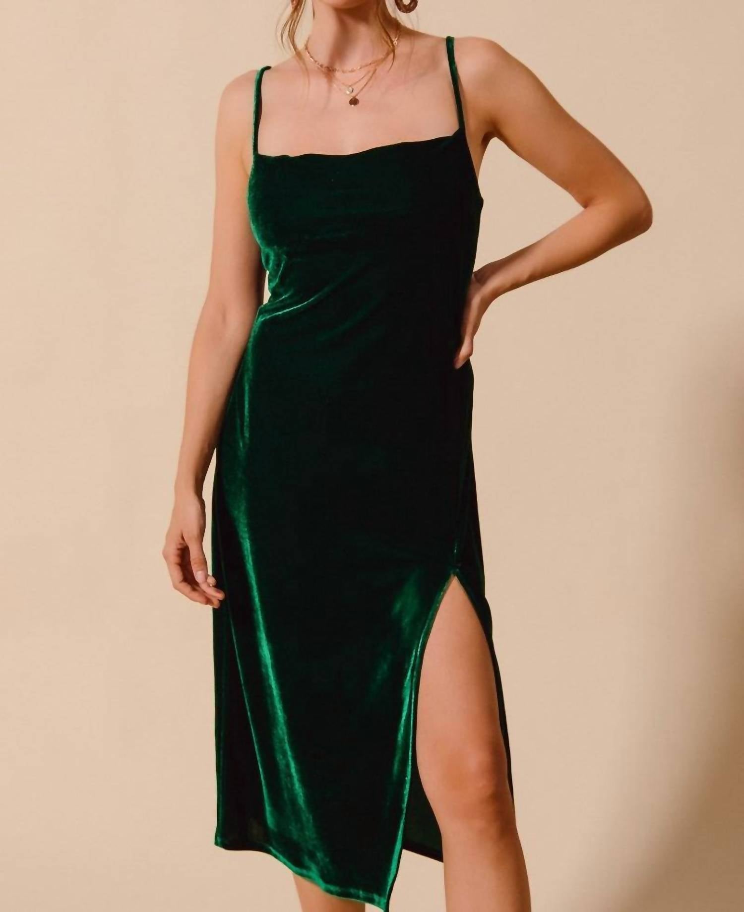 So Me - Women's Velvet Holiday Slip Dress