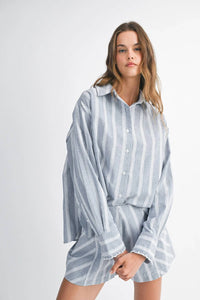 Mable - Cotton Pinstripe Shorts