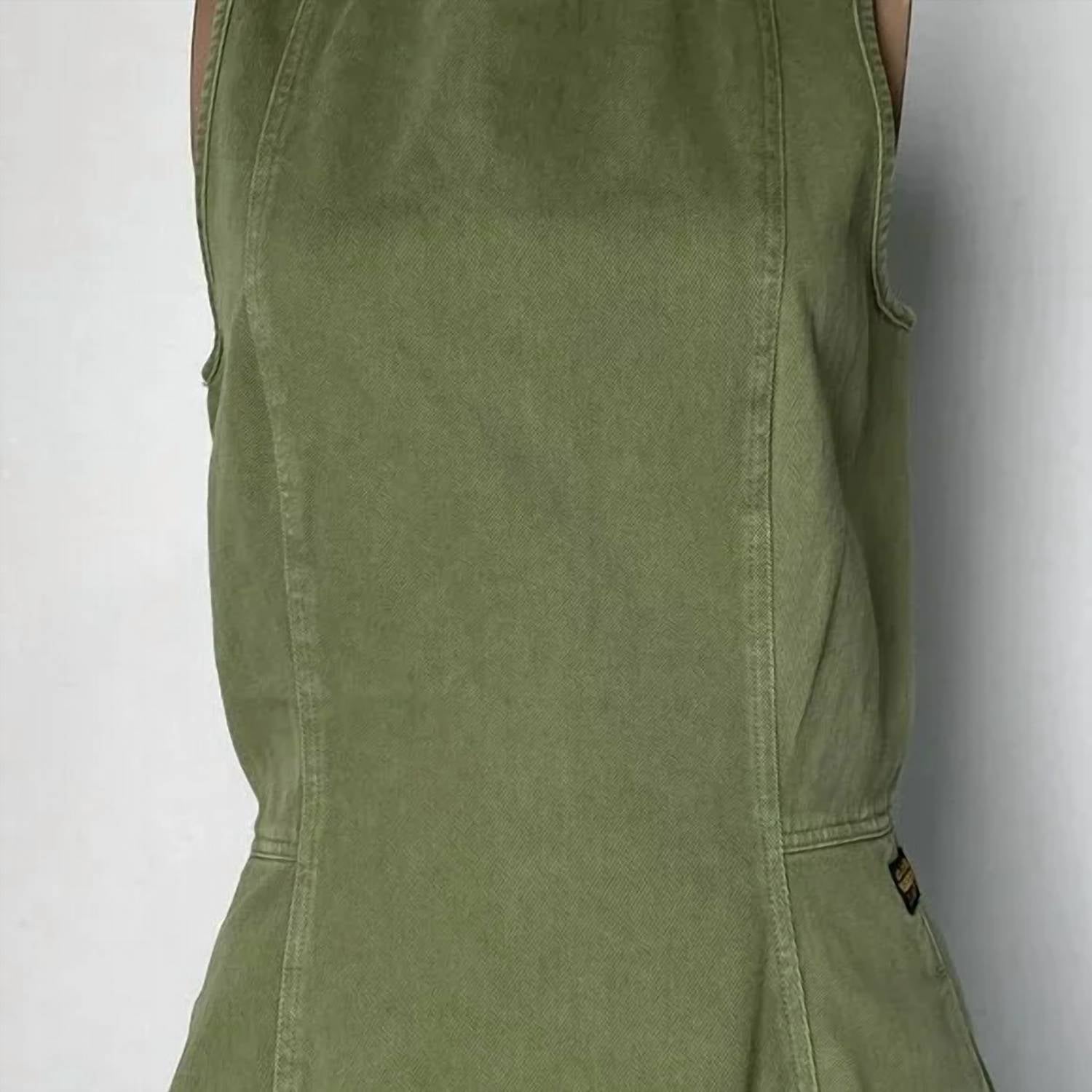G-Star Women’s Short Corset Flare Twill Denim Mini Dress in green - women's dress - view 5