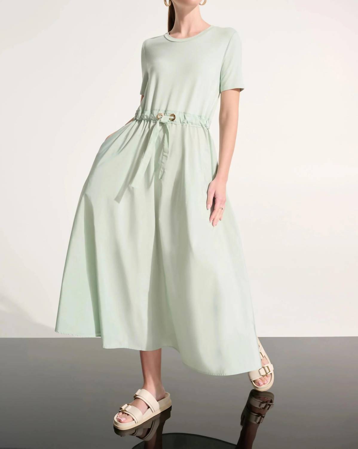 Joseph Ribkoff - Drawstring Waist Maxi Fit & Flare Dress