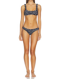 CAROLINE CONSTAS Dorit And Bikini Bottom Top Set in black and ivory polka dot - women's swimwear - view 4