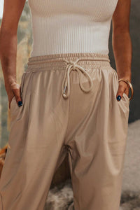 Entro - Kennedy High Waist Faux Leather Joggers