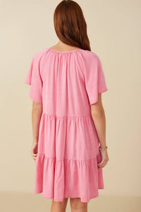 Hayden La - Tiered Tensel V-Neck Dress