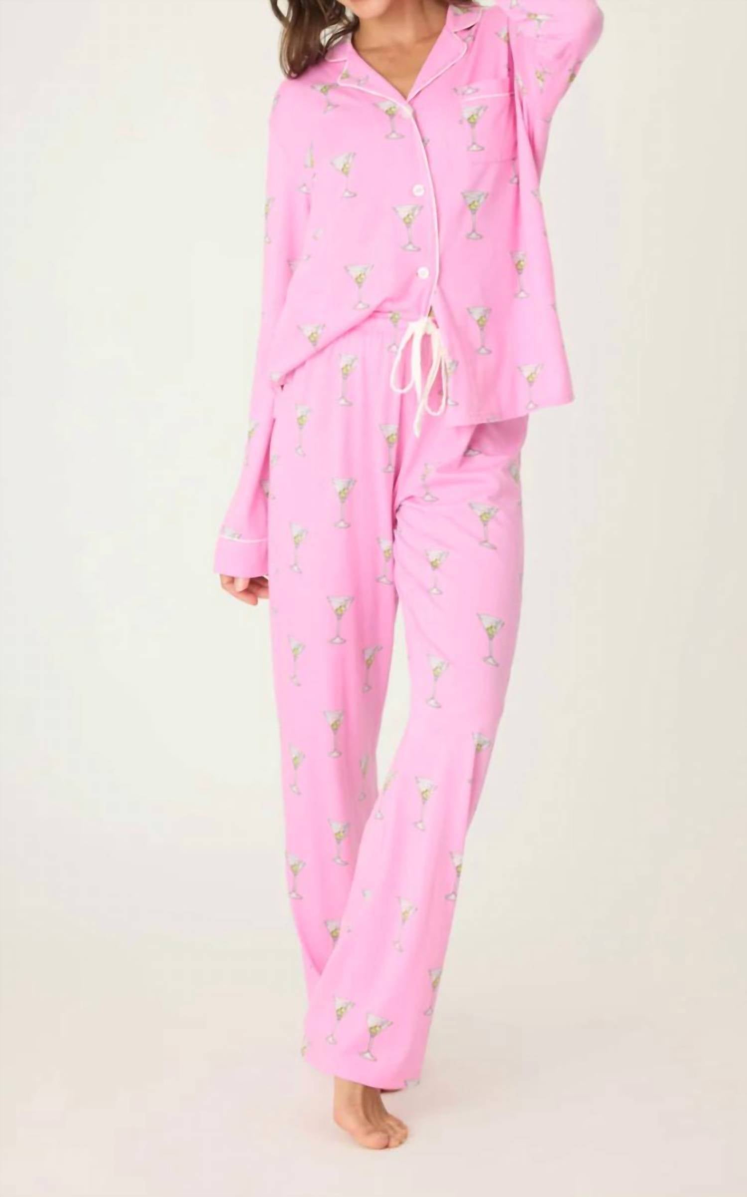 PJ Salvage Martini Print Pant in pink - women's intimate