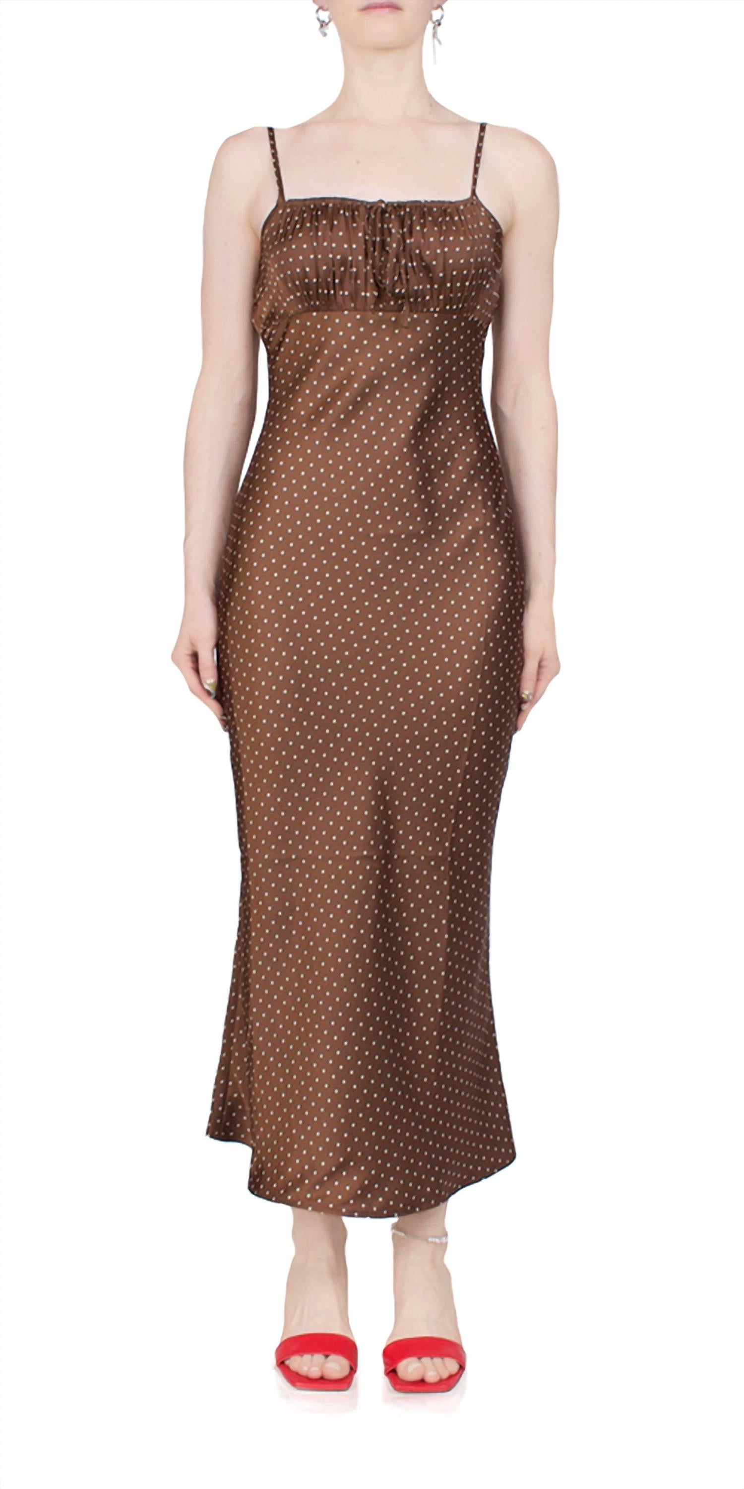 CIAO LUCIA Leo Satin Midi Dress in siena - women's dress