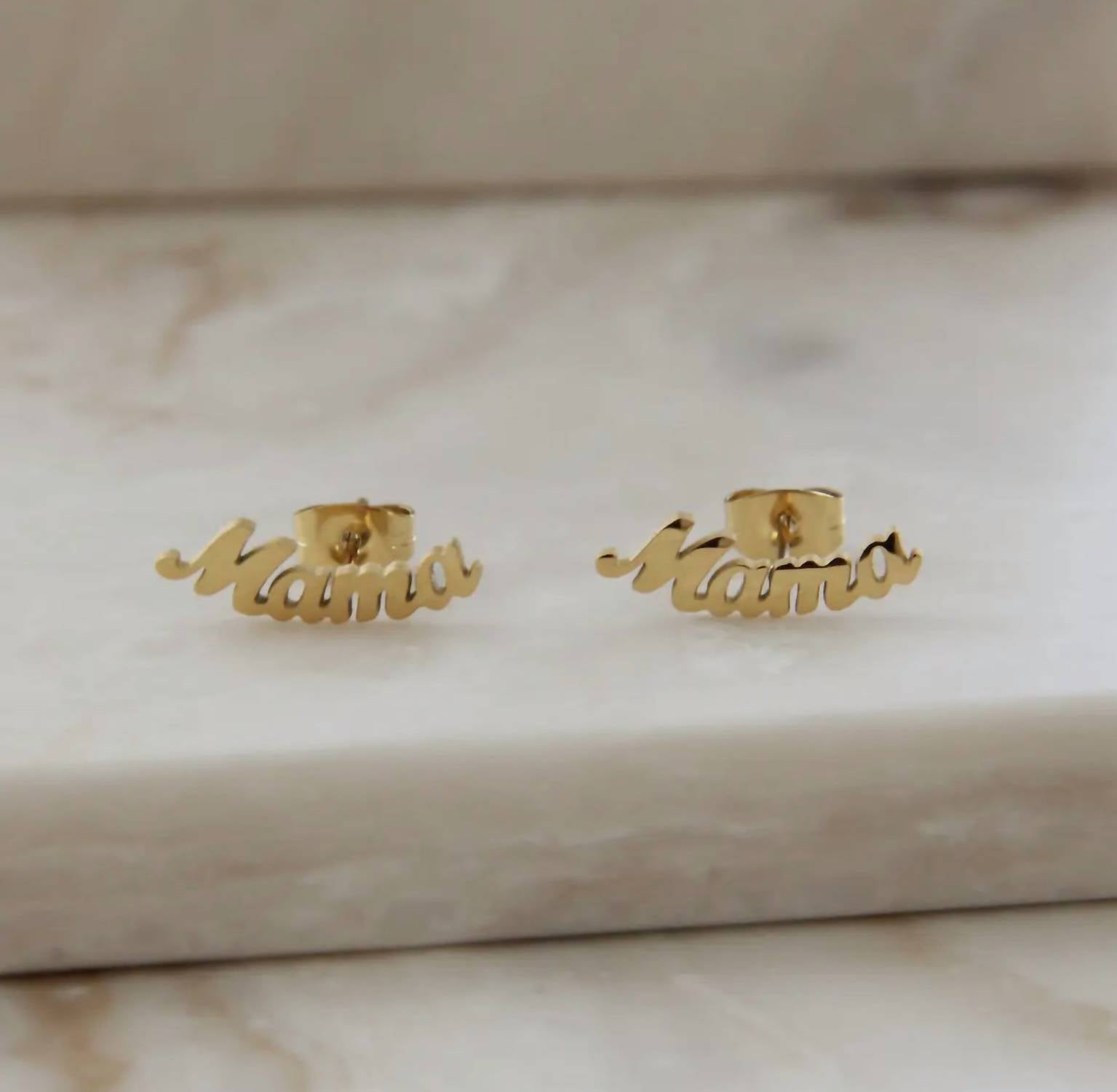 Maive - Women's Mama Script Studs