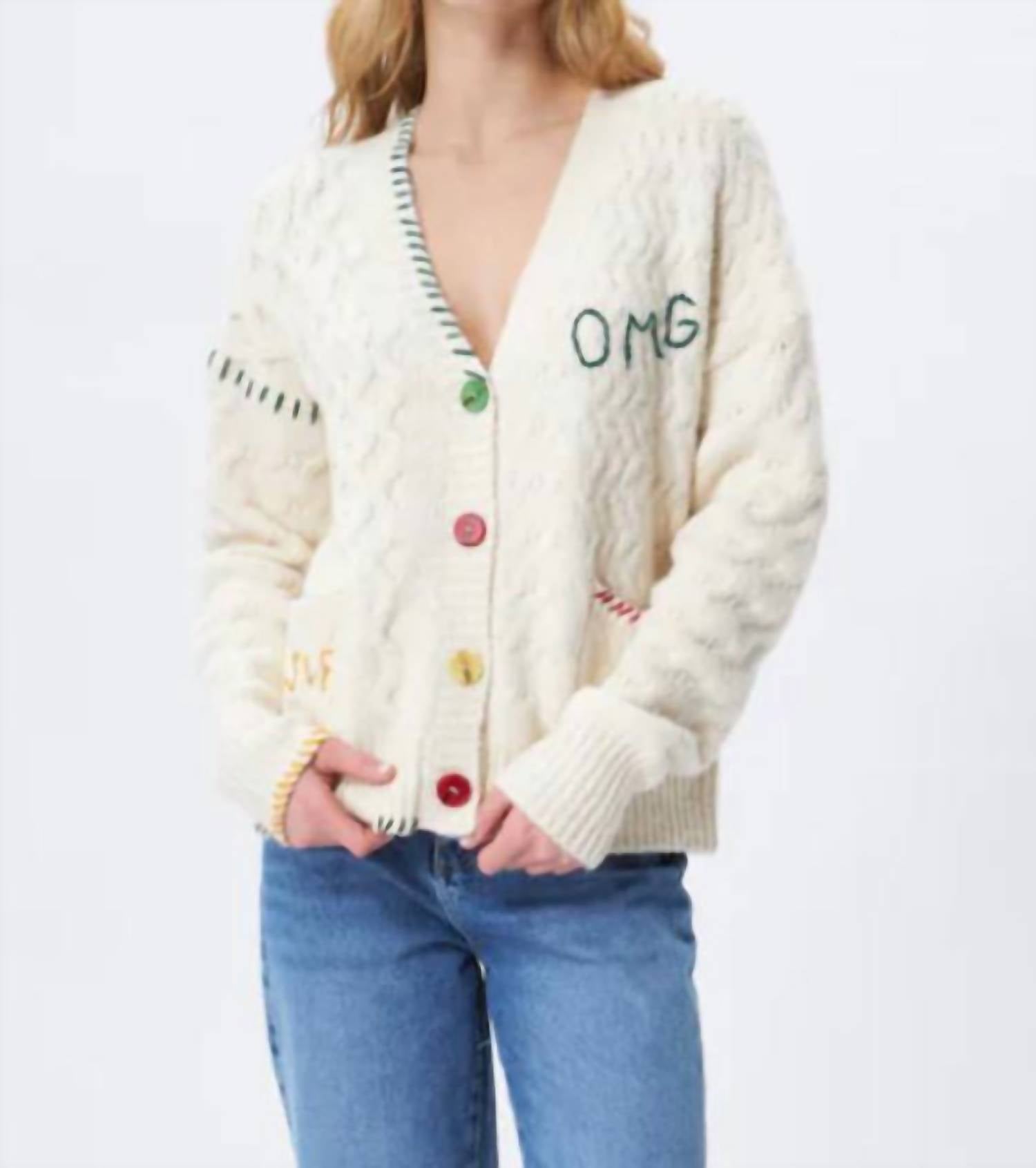 JOHN + JENN Josh Long Sleeve Cardigan in white - women's cardigan