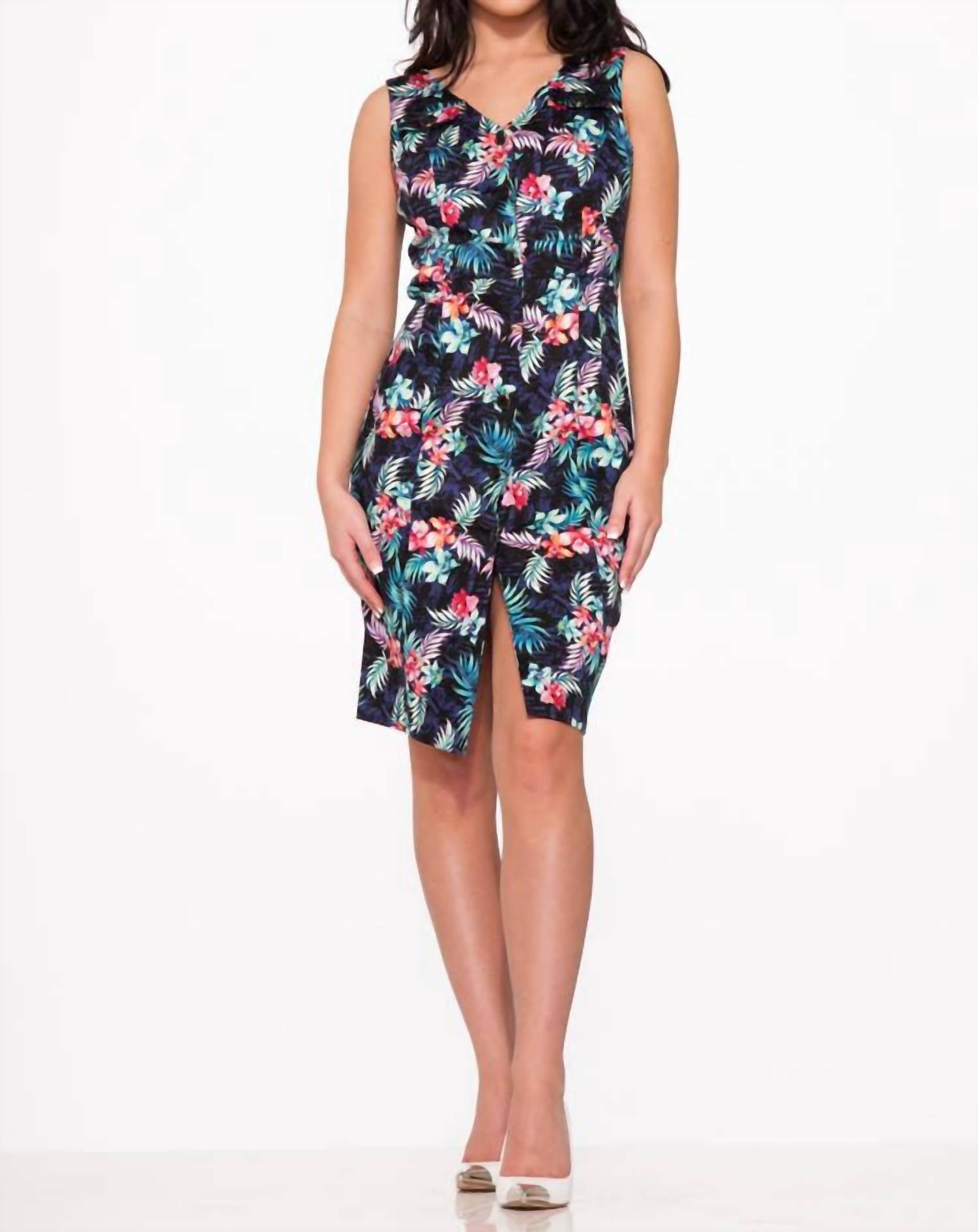 Orchid Bloom - Tropical Safari Wiggle Dress