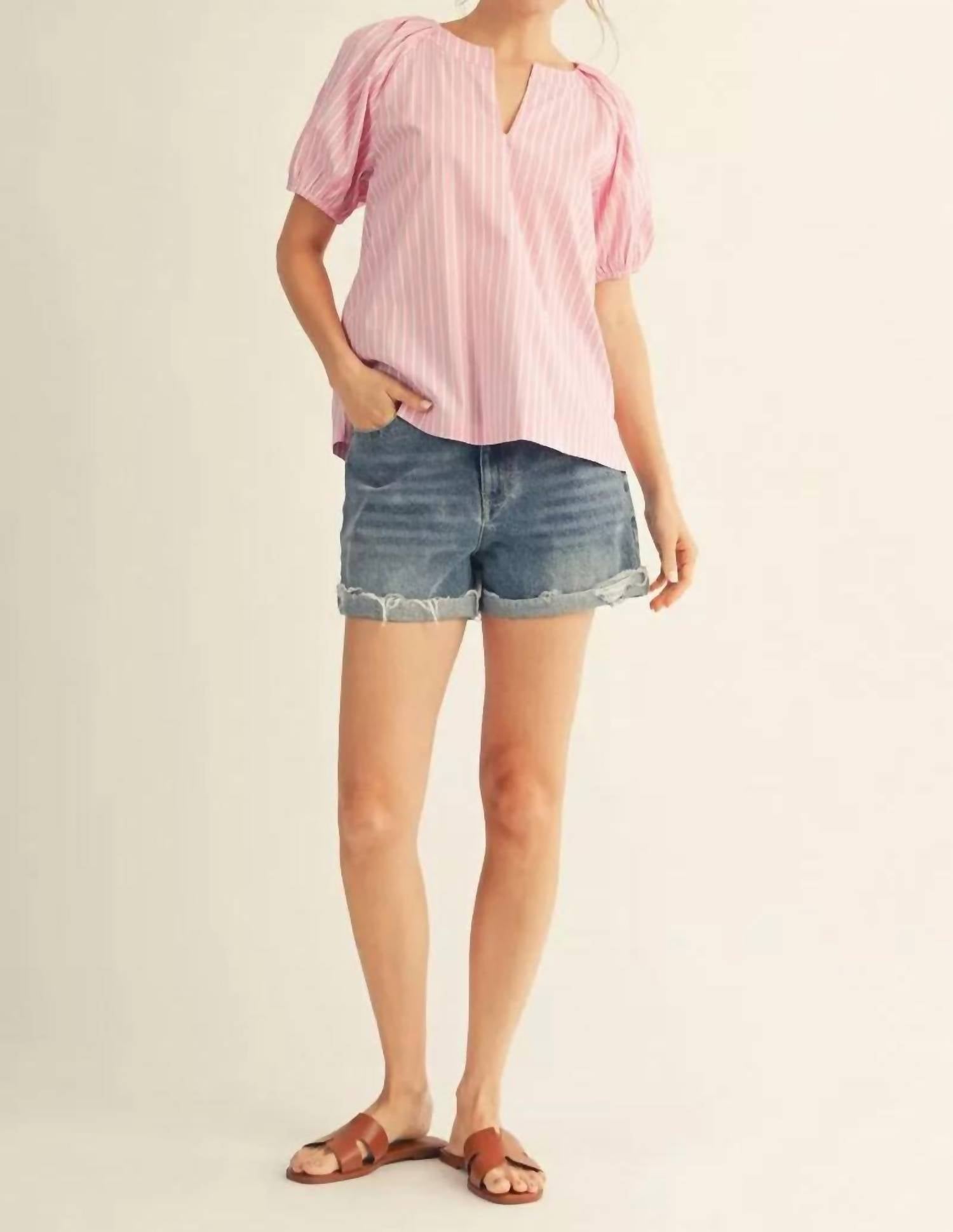 Jodifl Thing I Never Had Top in pink - women's blouse - detail view