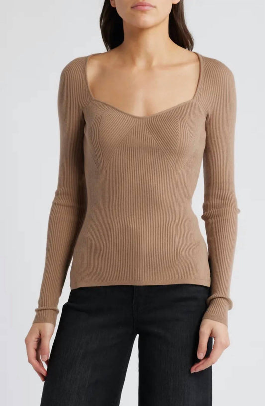 Paige - Parvati Sweetheart Neck Rib Sweater