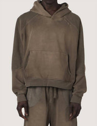 Trendt Vision Pullover Hoodie in mud - men's shirt