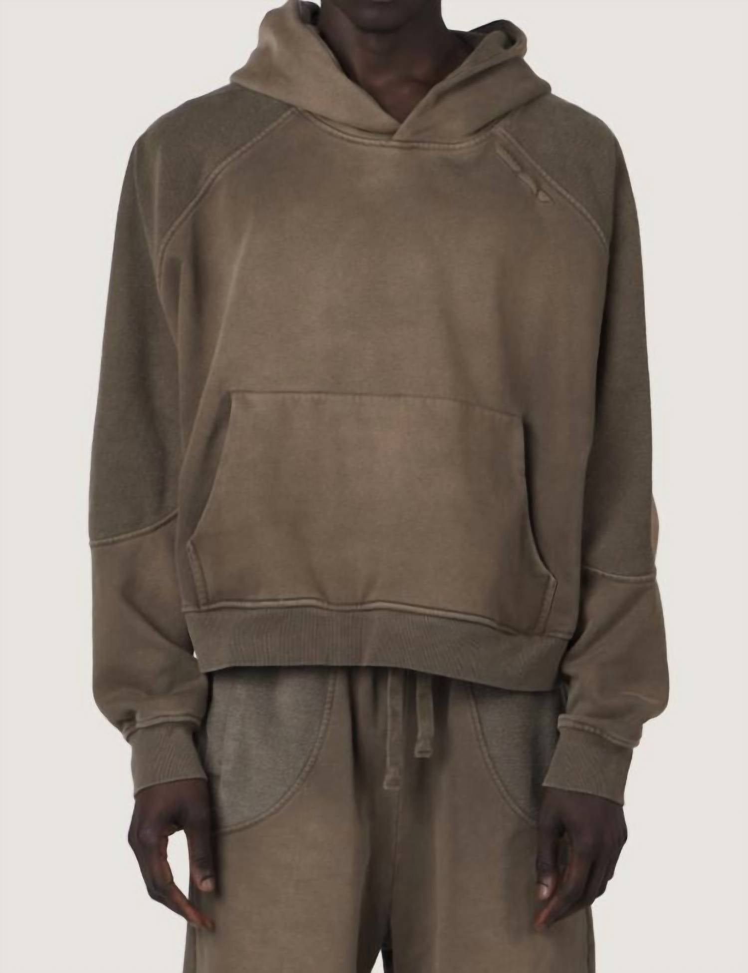 Trendt Vision Pullover Hoodie in mud - men's shirt