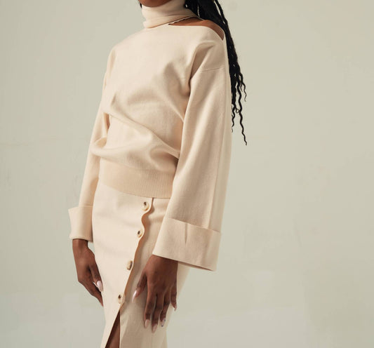 Lena - Open Shoulder Long Sleeve Sweater