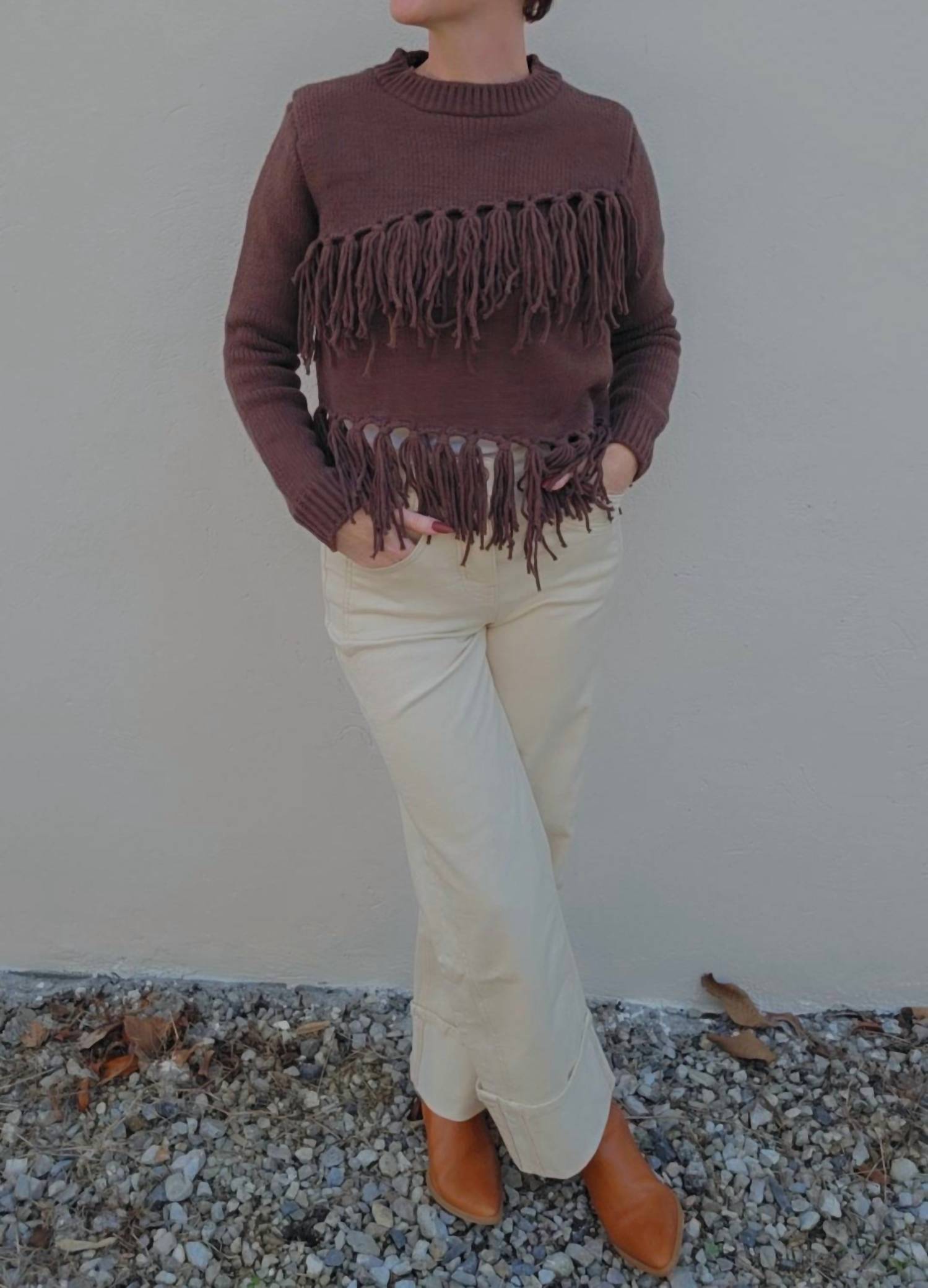 Deluc - Fringe Crew Neck Sweater
