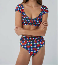 Hutch - Marin Smocked Puff Sleeve Bikini Top