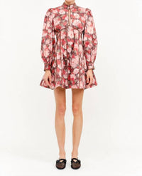Sofie the Label Portia Floral Open Back Mini Dress in multi - women's dress