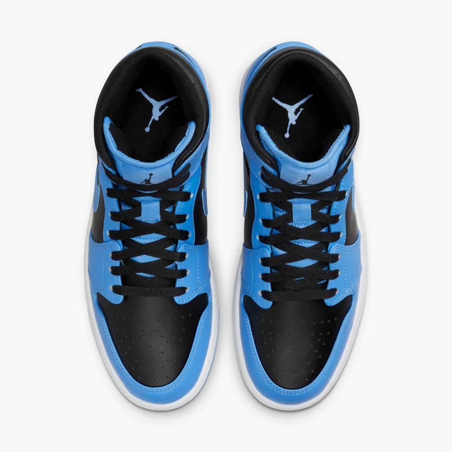 Air Jordan Men's 1 Mid Shoes in black blue - men's sneaker - view 4