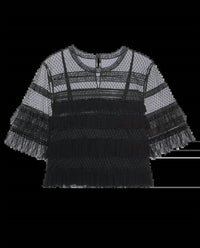 The Great. - The Winter Mesh Flounce Top