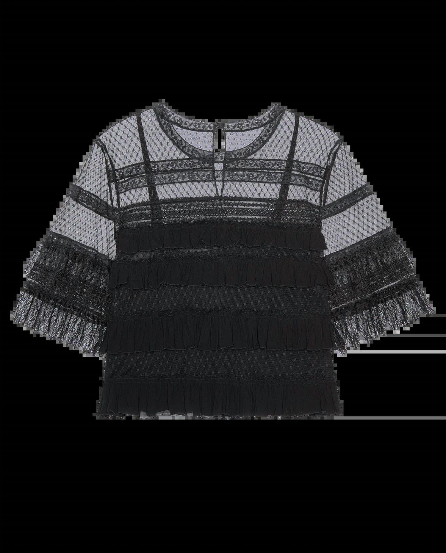 The Great. - The Winter Mesh Flounce Top