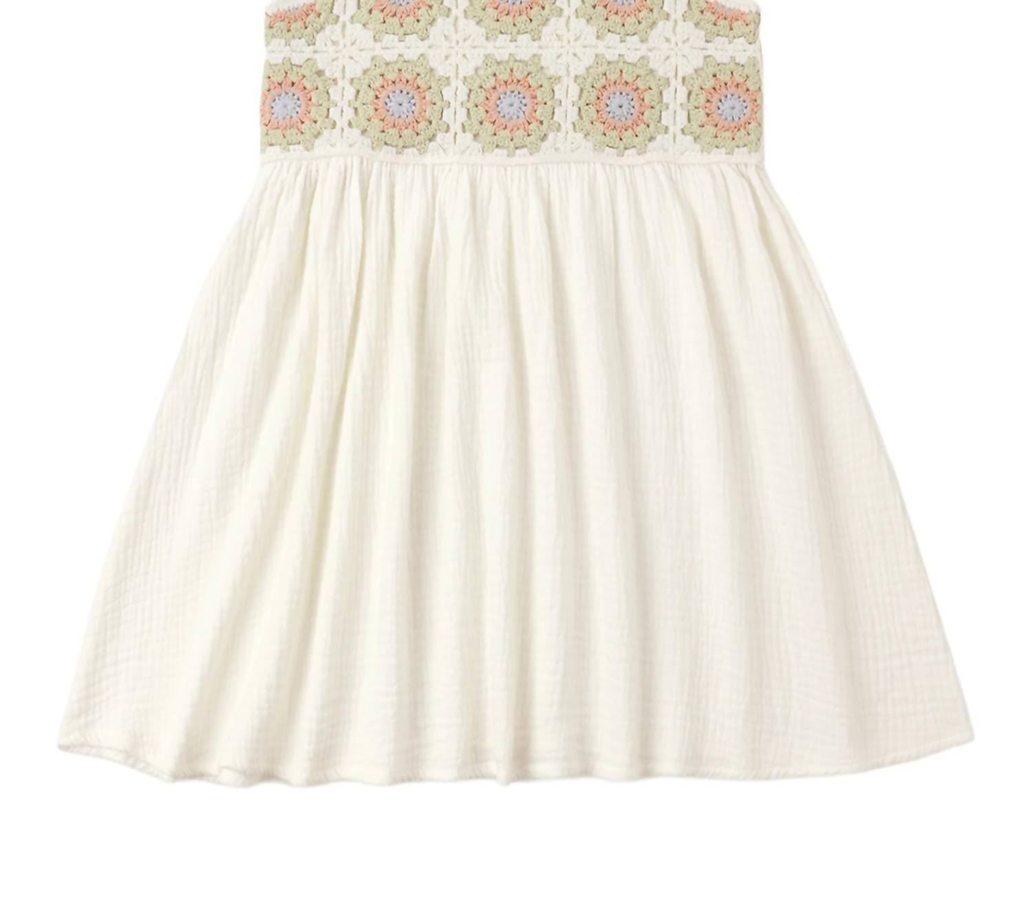 Rylee + Cru - Girls' Citron Daisy Check Crochet Sundress