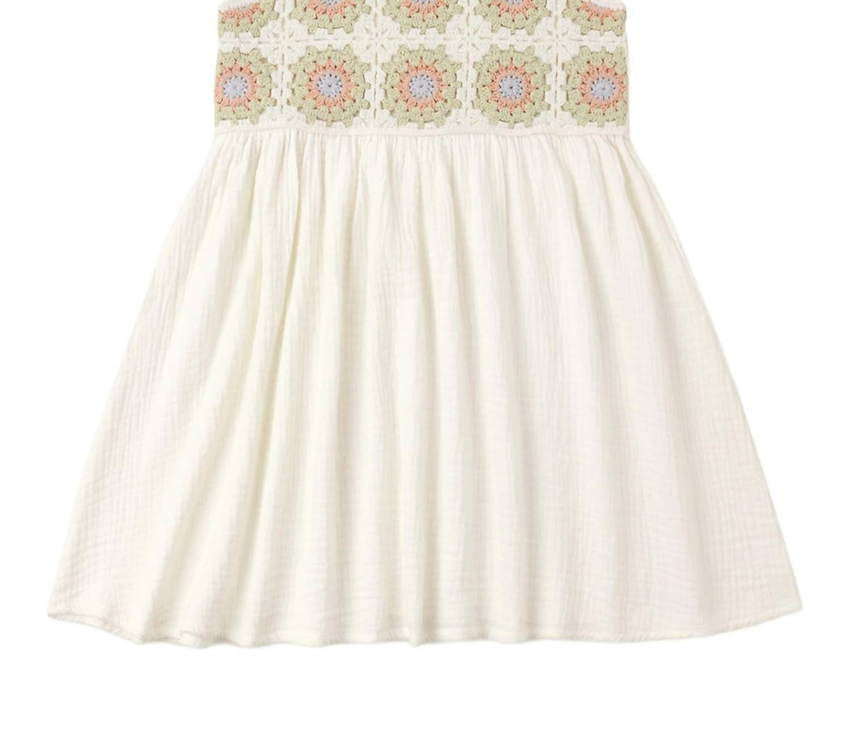Rylee + Cru - Kid's Citron Daisy Check Crochet Sundress