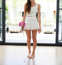 Theme - Tween's Sofia Heart Bow Lace Mini Skirt