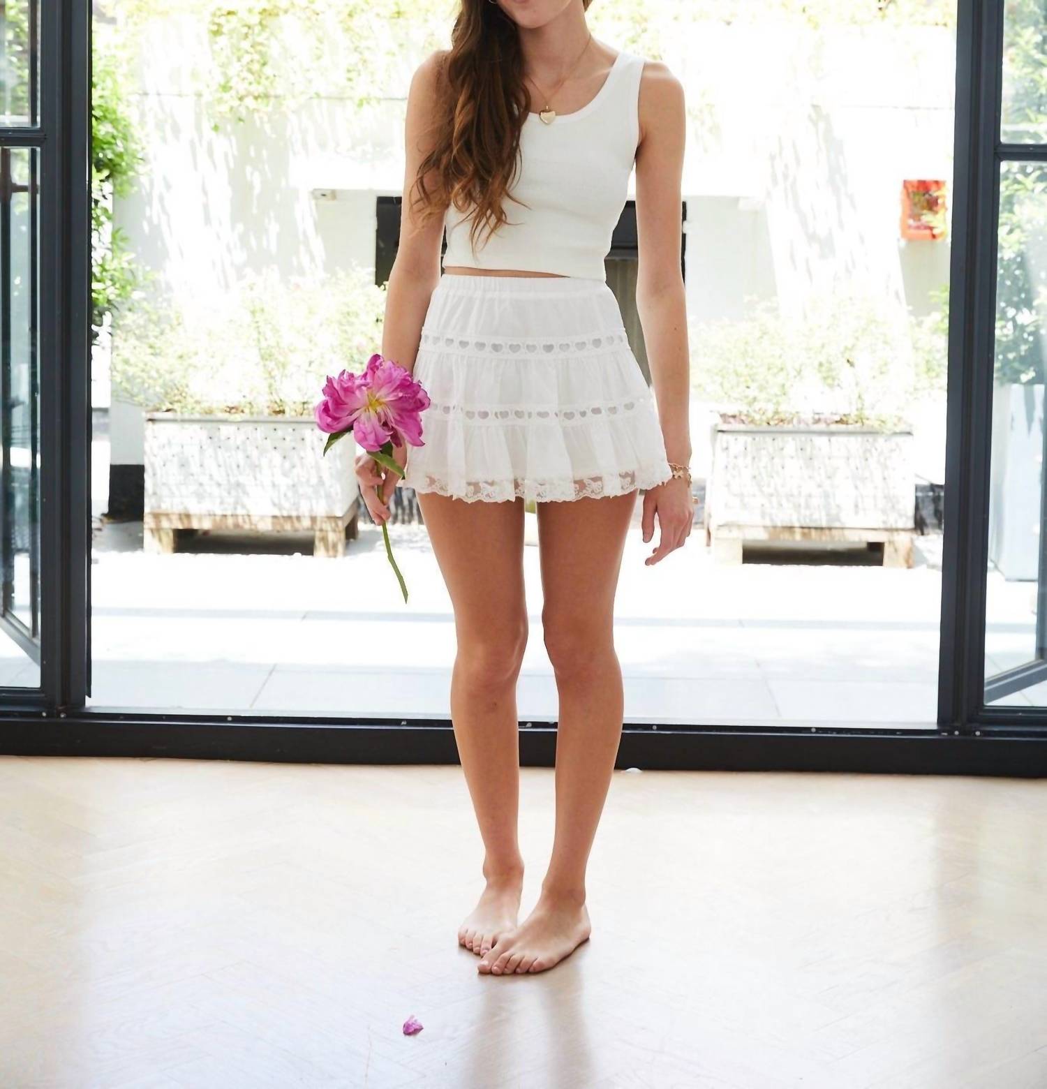 Theme - Tween's Sofia Heart Bow Lace Mini Skirt