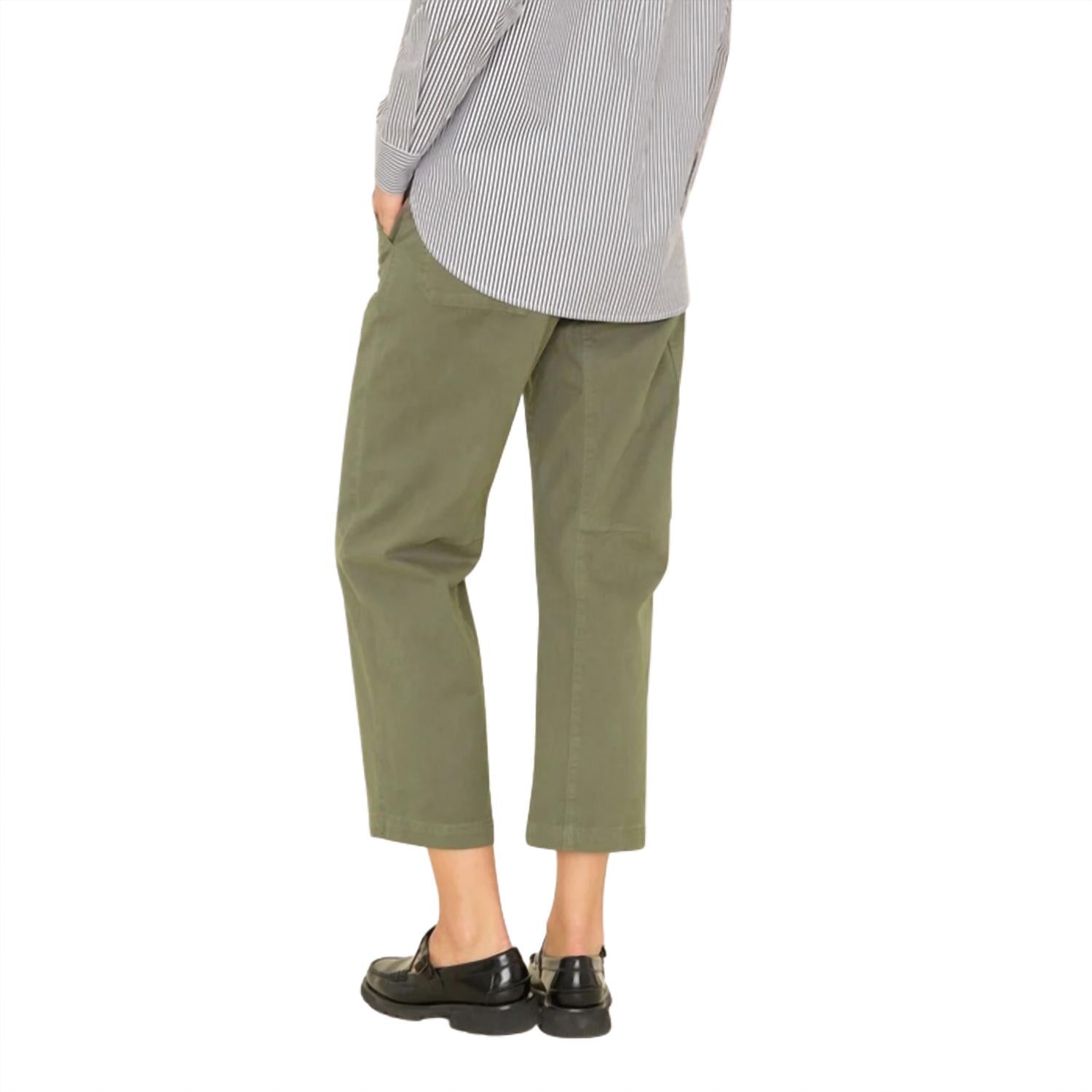 XIRENA Women's Rancho Twill Pant in army green - women's pants - detail view