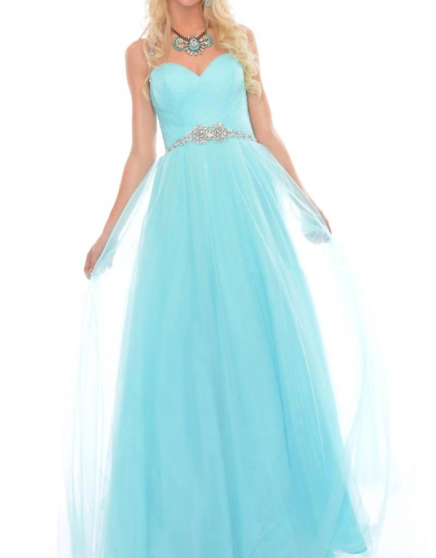 Precious Formals - Hand Beading Illusion Prom Dress