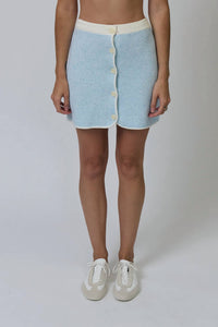 Central Park West - Celeste Tweed Yarn Mini Skirt
