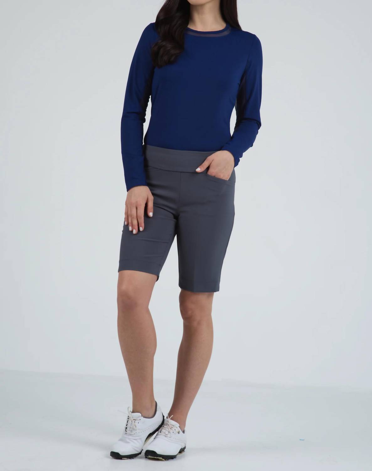 Ibkul - Stain Resistant Solid Shorts
