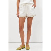Naked Zebra - Scallop Trim Linen Shorts